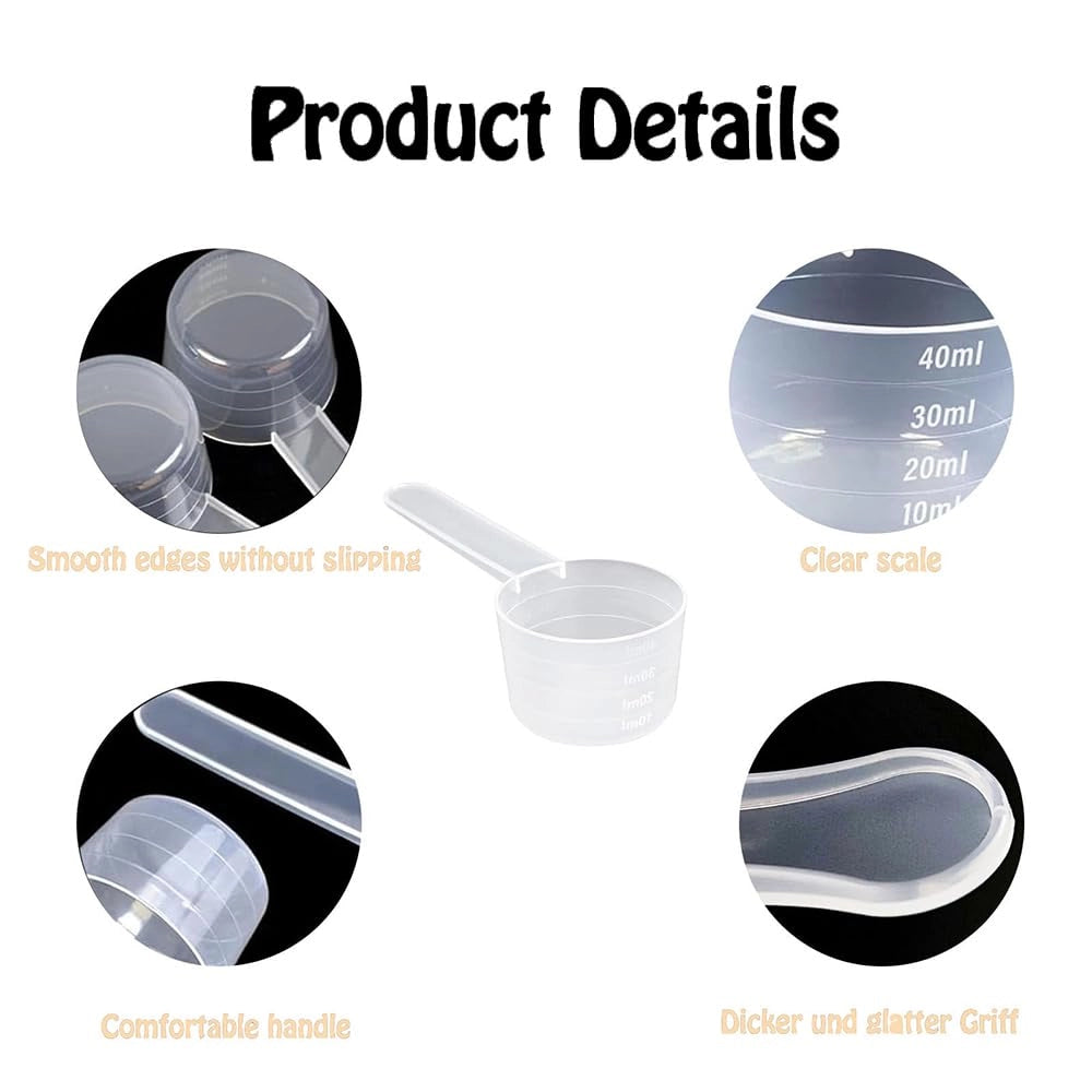 Set di misurini da 100/70/50/40 ml, trasparenti, per dosaggio