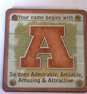 Sottobicchieri Cuppa personalizzati Iniziale A per uomo