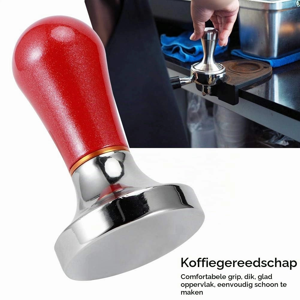 Pressino per espresso, 57 mm, in alluminio, colore rosso