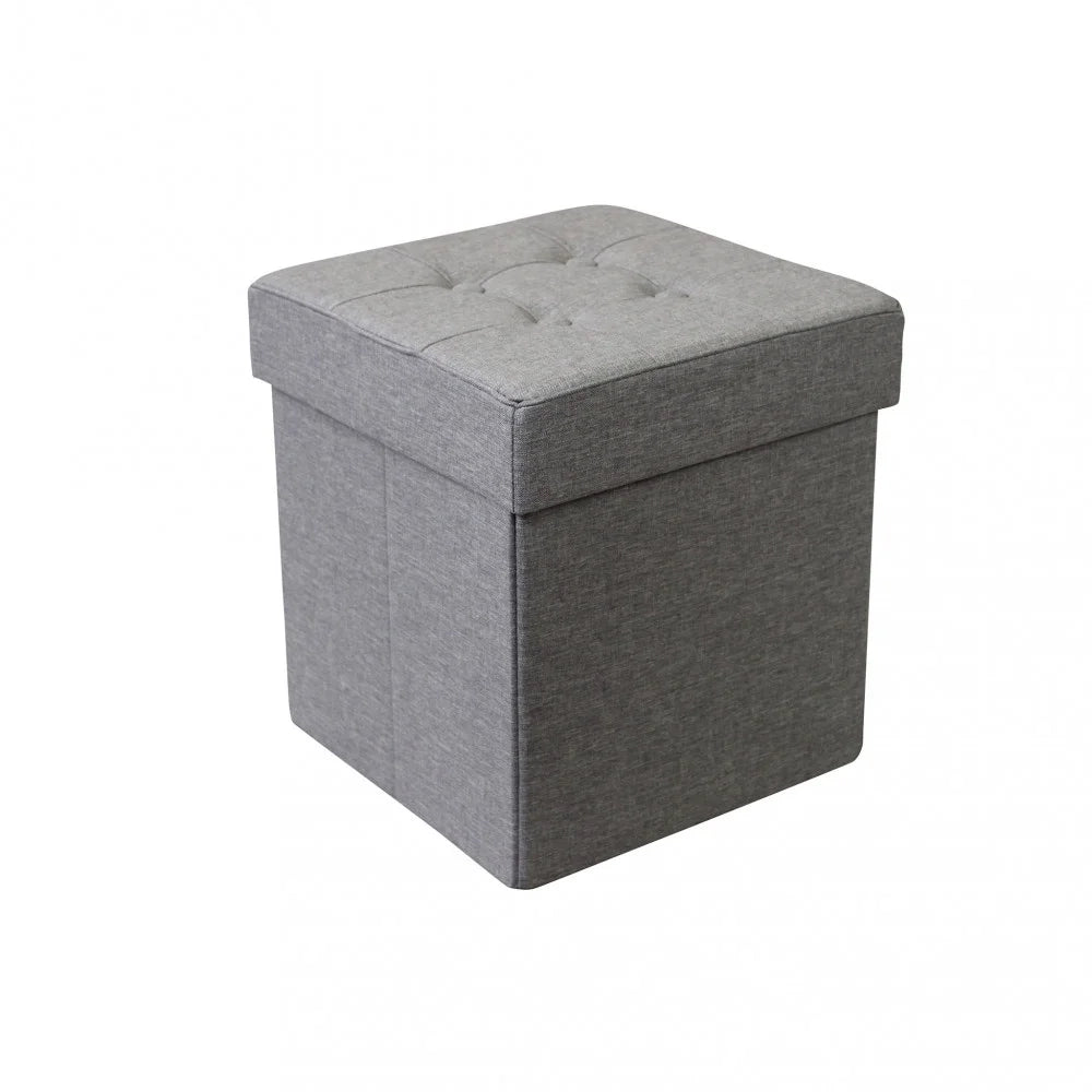 Pouf contenitore in stoffa Grigio