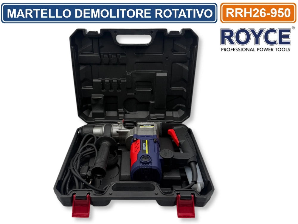 MARTELLO ROTATIVO DEMOLITORE PERCUSSIONE TASSELLATORE 950 WATT SDS PLUS FORO RRH26 4250BPM