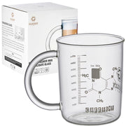 Bicchiere in vetro borosilicato da 400 ml con manico e scala graduata