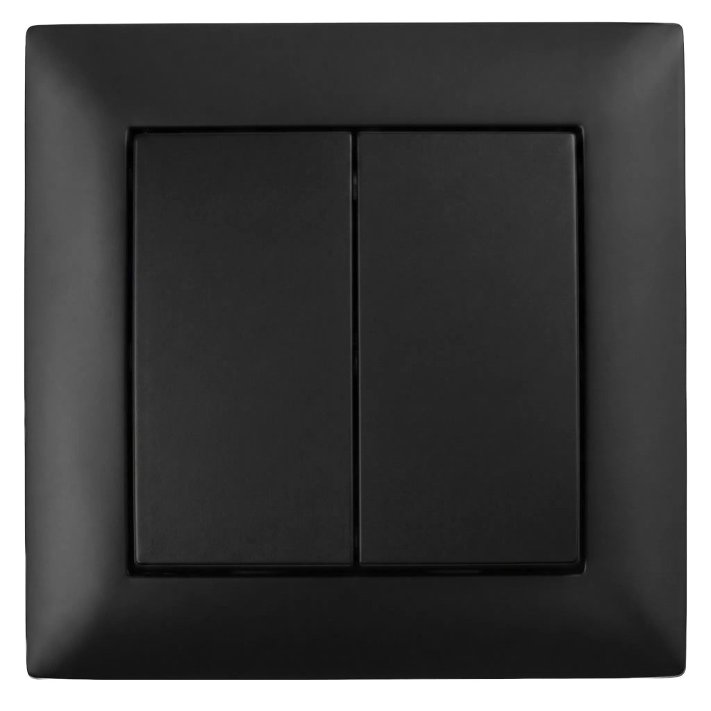Interruttore Doppio Con Cornice Oste Jnh007-w Black