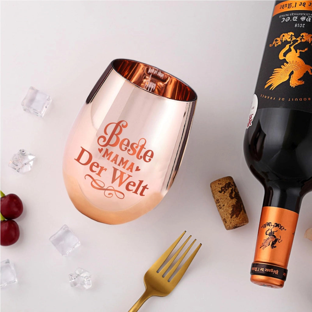 Calice da vino per mamma con scritta 'Miglior mamma del mondo', regalo per la Festa della Mamma, regalo di compleanno per mamma
