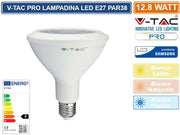 V-TAC PRO VT-238 LAMPADINA LED E27 12,8W BULB PAR LAMP PAR38 CHIP SAMSUNG - Colore Luce:Bianco Caldo