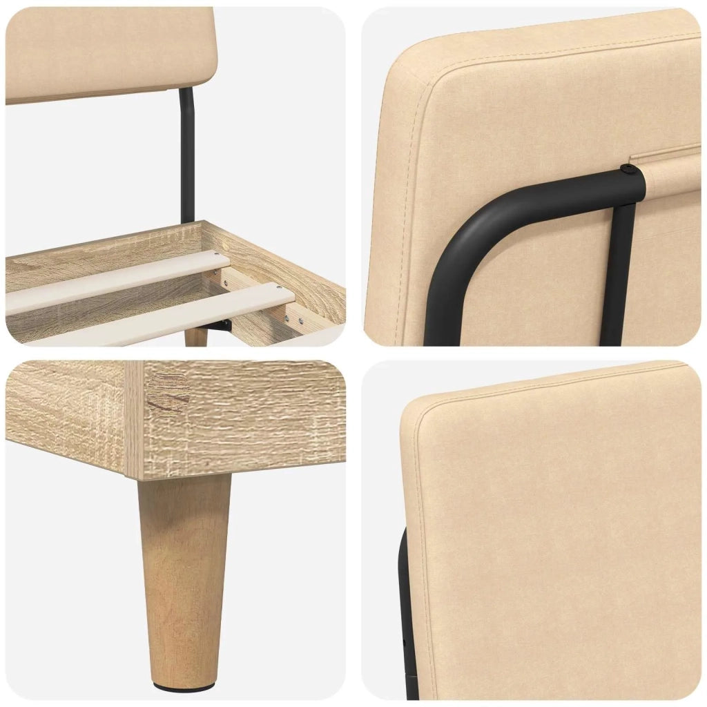 Letto matrimoniale con testiera Rovere Sonoma e crema 3439496