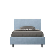 Letto Singolo Imbottito in Microfibra 100x210 Con Rete Adele Azzurro