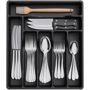Organizzatore per cassetti delle posate, 7 scomparti, plastica, nero