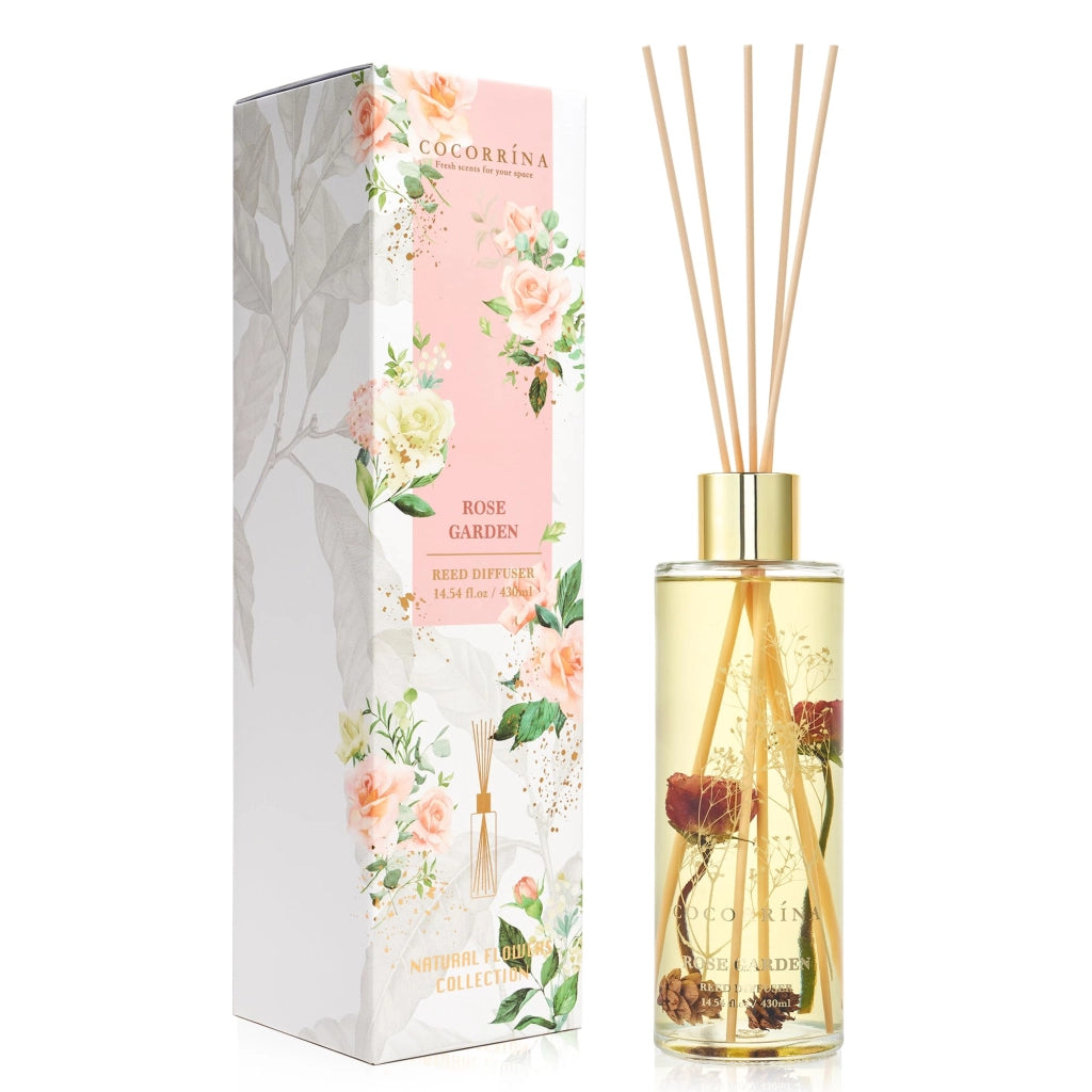 Diffusore di fragranze per ambienti con bastoncini, capacità 430 ml, profumo "Rosengarten"