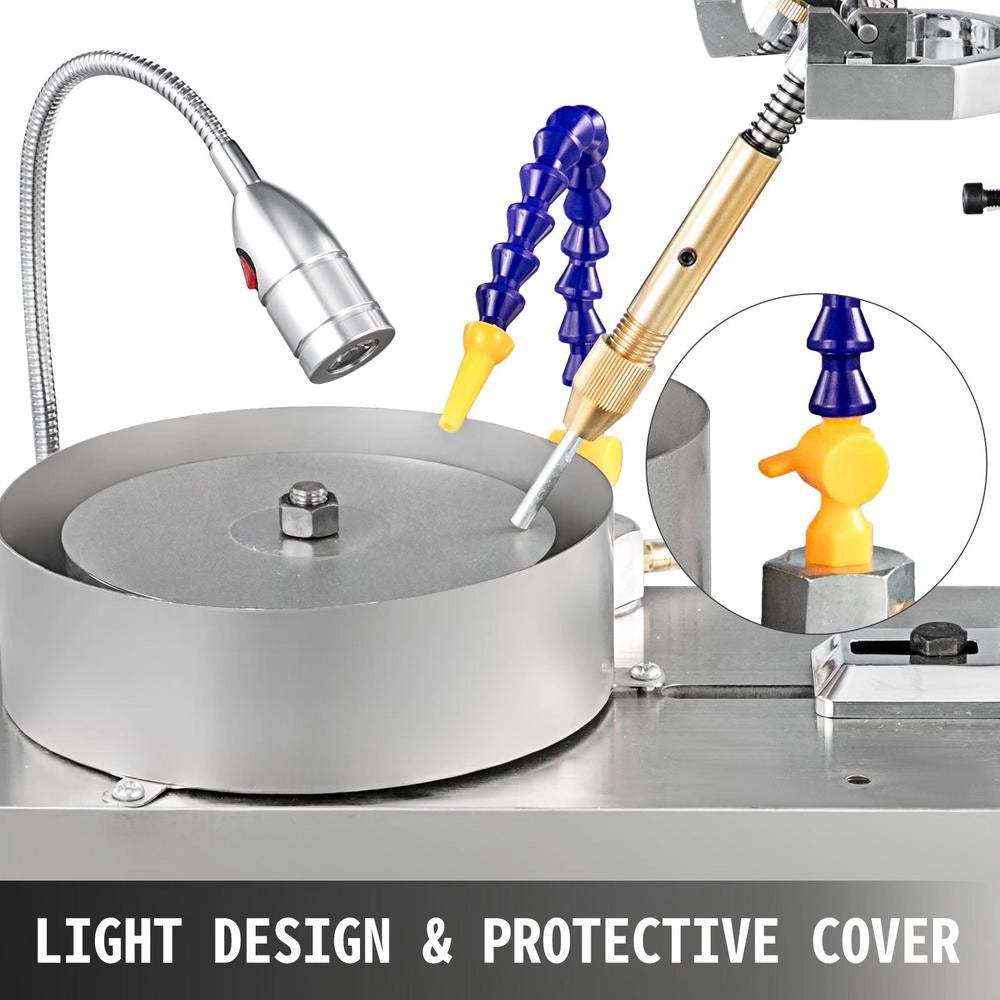 Smerigliatrice da banco per gioielli in acciaio inossidabile 220V 180W 2800 giri/min lucidatrice per gemme pietre cristallo per fai da te