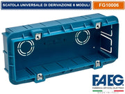 CASSETTA COMBINATA DA INCASSO MURO 6 POSTI MODELLO MAGNUM CON INSERTI IN FERRO ZINCATO FAEG FG10006