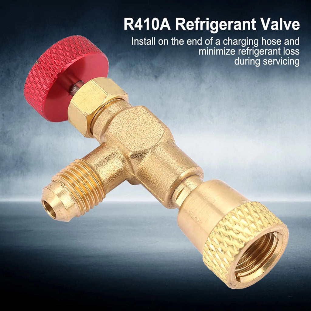 Adattatore per valvola a sfera da 1/4" a 5/16" per tubo di carica refrigerante R410A