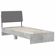 Letto singolo con testiera Grigio Cemento e Grigio Chiaro 8001736