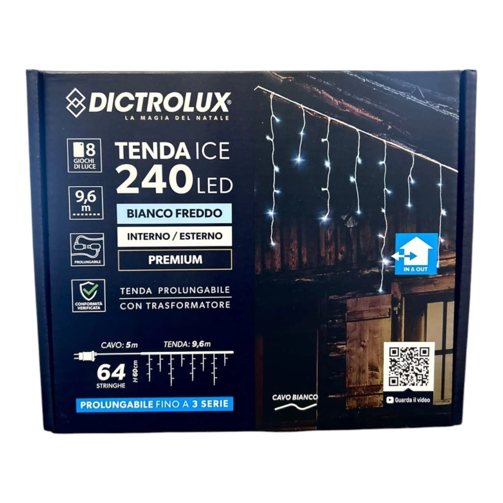 TENDA ICE 240 LED BIANCO FREDDO