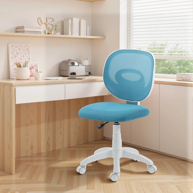 Sedia da ufficio ergonomica con altezza regolabile in plastica blu