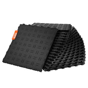Set 25 Piastrelle Pavimento Garage JQ-3025BK 305 x 305 x 13,4 mm in PP Nero Piastre ad Incastro Antiscivolo per Officina e Casa