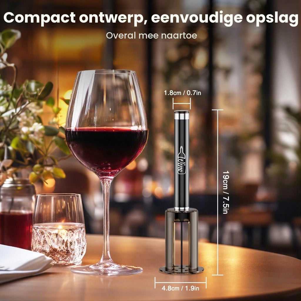 Apribottiglie per vino a pompa, 19 cm, 54 g, nero