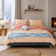 Telaio letto moderno minimalista 160x200 cm in velluto grigio, struttura robusta senza box contenitore, senza testiera e materasso