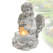 Angelo custode solare con luce LED, resistente alle intemperie, 20 cm