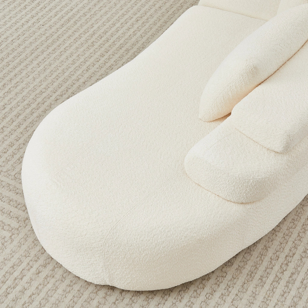 Divano modulare configurabile in ciniglia beige
