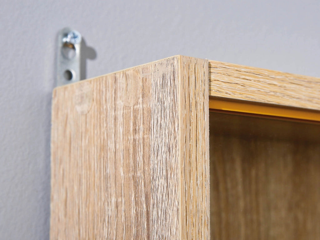 Mobile Espositore Gromo, Vetrina 4 Ripiani, 60x80x10h cm Marrone Rovere