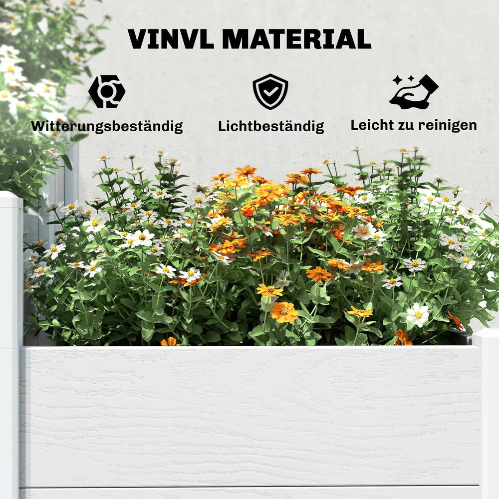 Aiuola Rialzata a 3 Livelli Fioriera Modulare da Giardino in Plastica per Orto ed Erbe Aromatiche Impilabile con Fondo Aperto per Fai da Te