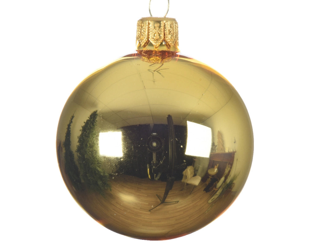 Box Da 6 Palline Di Natale Oro 6 Cm