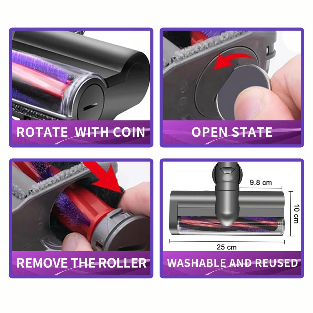 Spazzola compatibile con i modelli Dyson V6, DC58, DC59, DC62, DC72, DC74, SV04, SV06, SV09