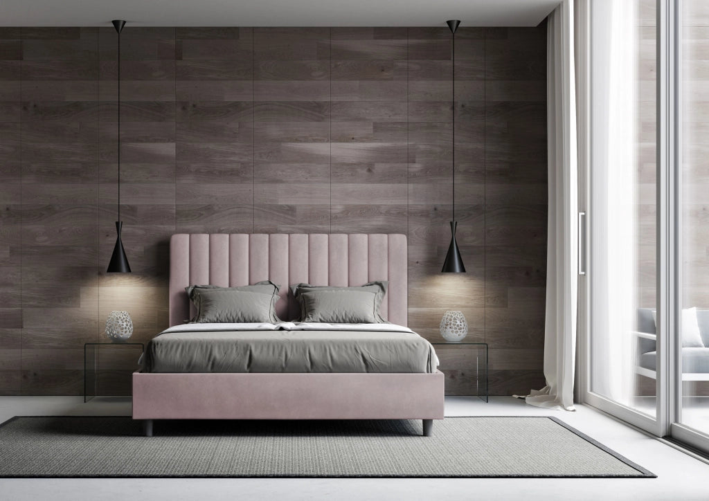 Letto una Piazza e Mezza Imbottito in Microfibra 120x210 Con Rete Agueda Glicine