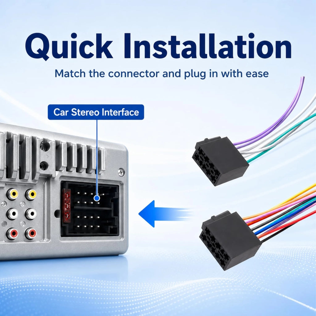 Adattatori per autoradio ISO, 2 pezzi, con 8+8 pin, preassemblati