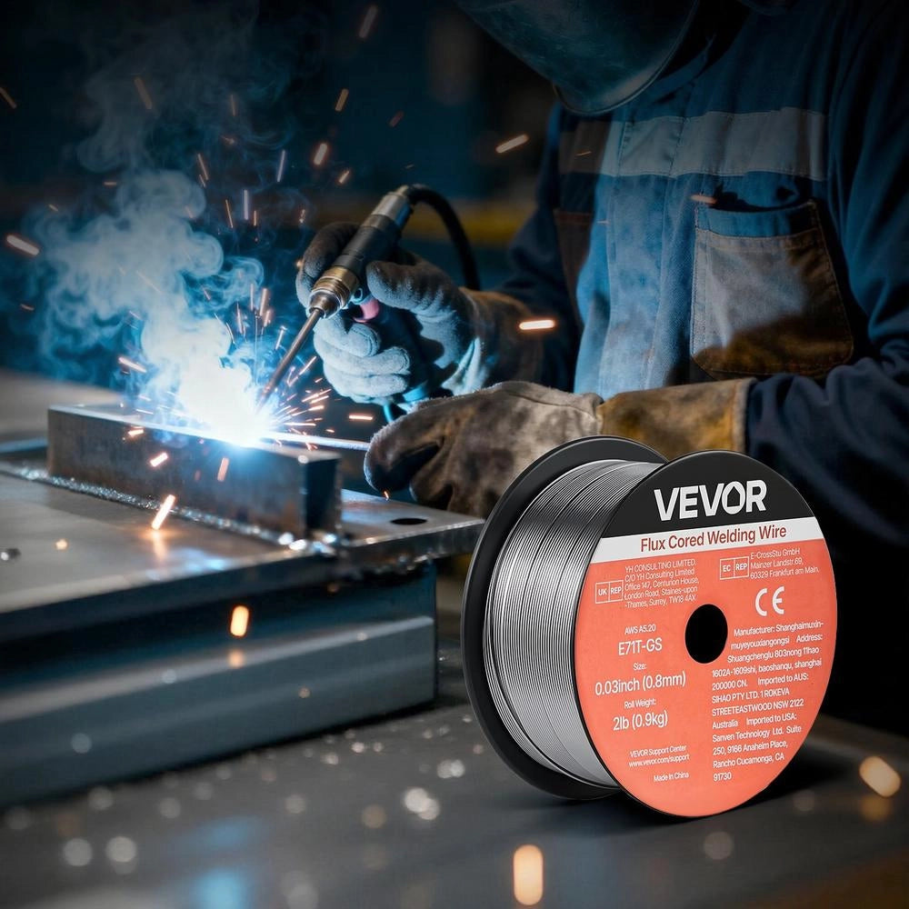 Filo Animato per Saldatura MIG E71T-GS 0,9 mm 0,45 kg Senza Gas Autoprotetto per Fai da Te e Officina Confezione da 3 Rotoli