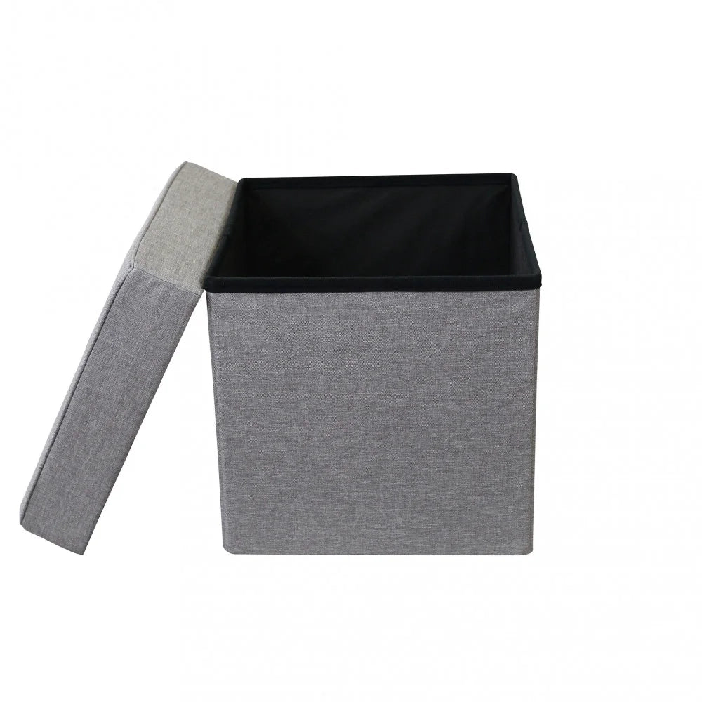 Pouf contenitore in stoffa Grigio
