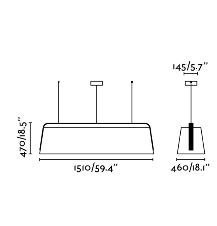 STOOD Lampada sospensione nera et legno