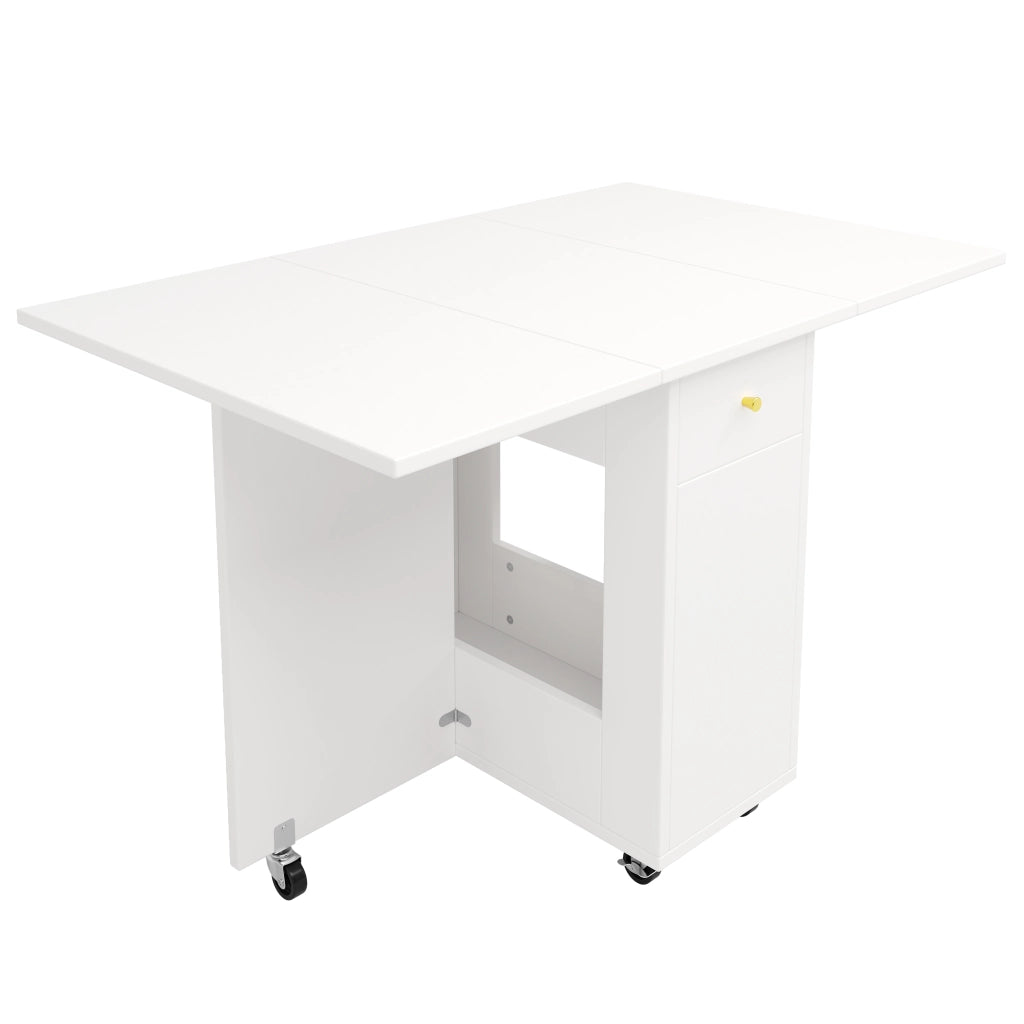 Set mobile cucina con tavolo pieghevole in MDF bianco