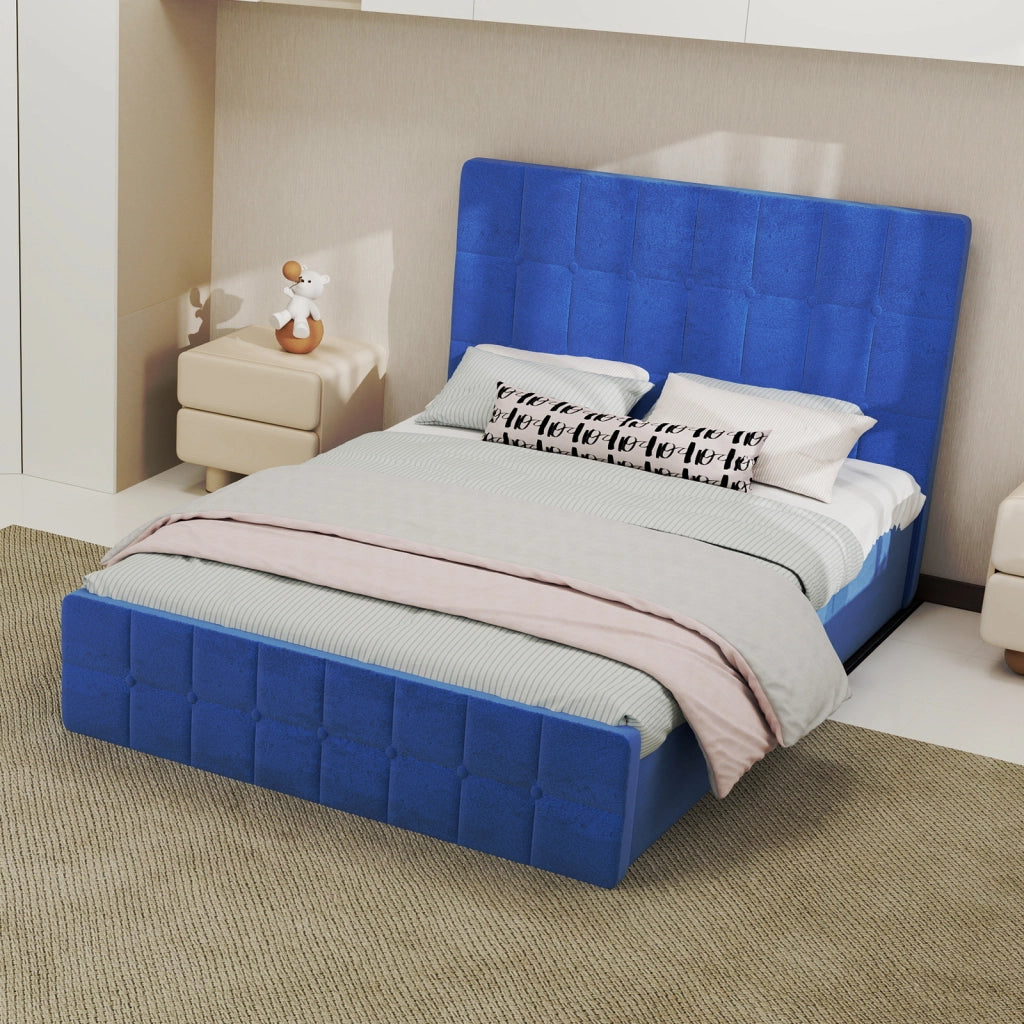 Letto 140x200 cm con testiera blu