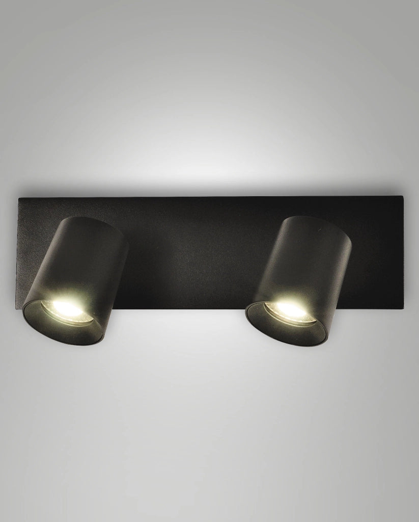 Faretto Modo a due luci Nero GU10 2x10W Fabas Luce