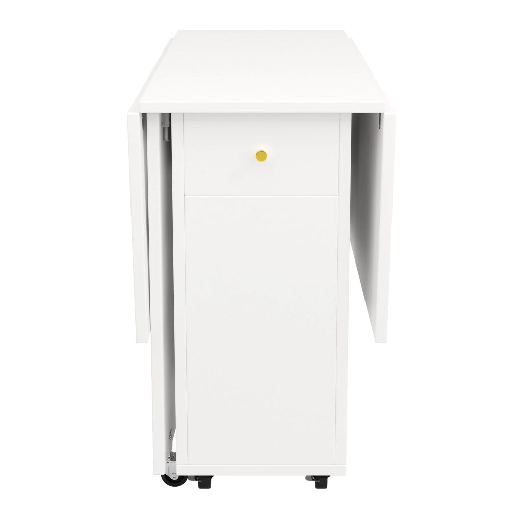 Set mobile cucina con tavolo pieghevole in MDF bianco