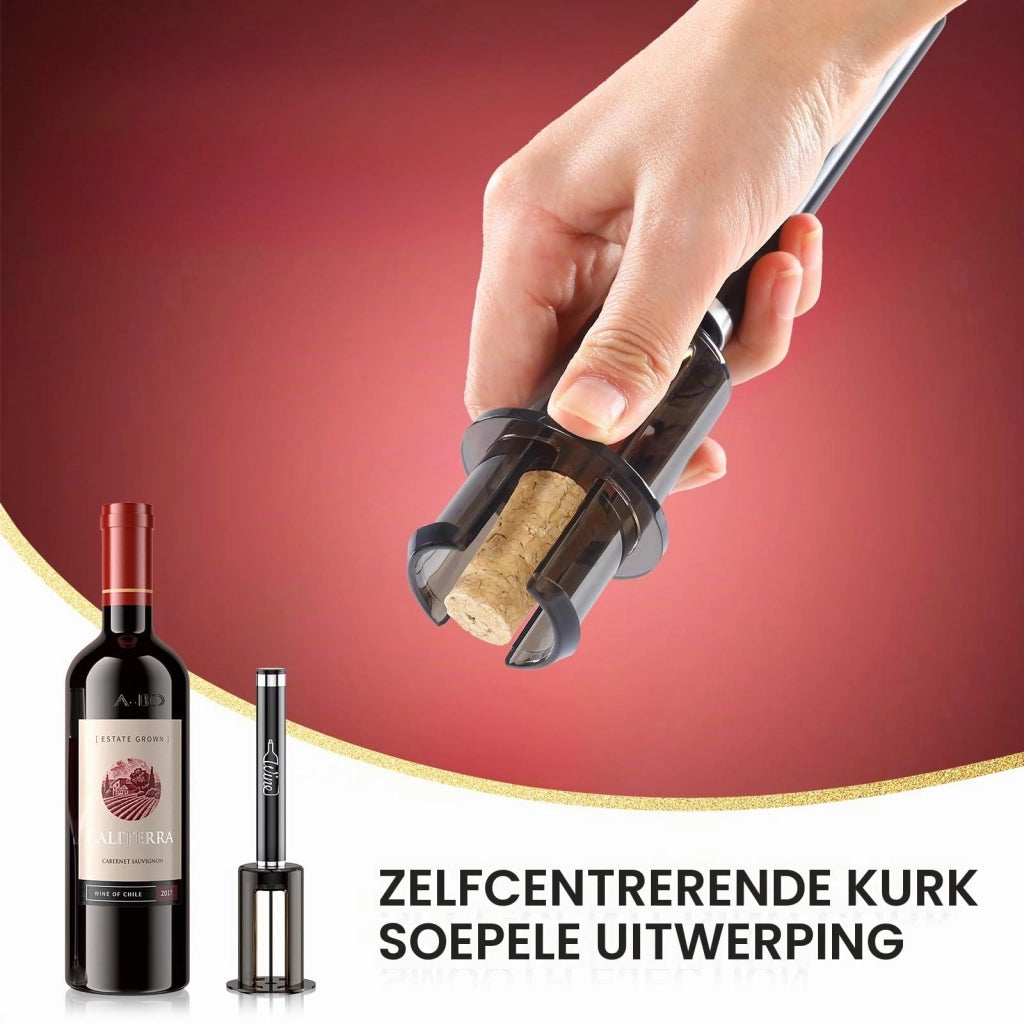 Apribottiglie per vino a pompa, 19 cm, 54 g, nero
