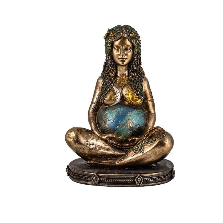 "Mutter Erde", statuetta in resina dipinta a mano, altezza 20 cm, simbolo di fertilità