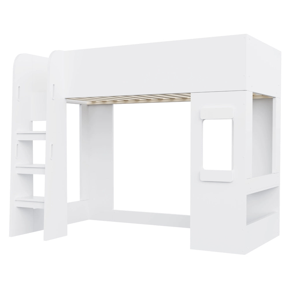 Letto a soppalco 90x200 cm con LED e scrivania