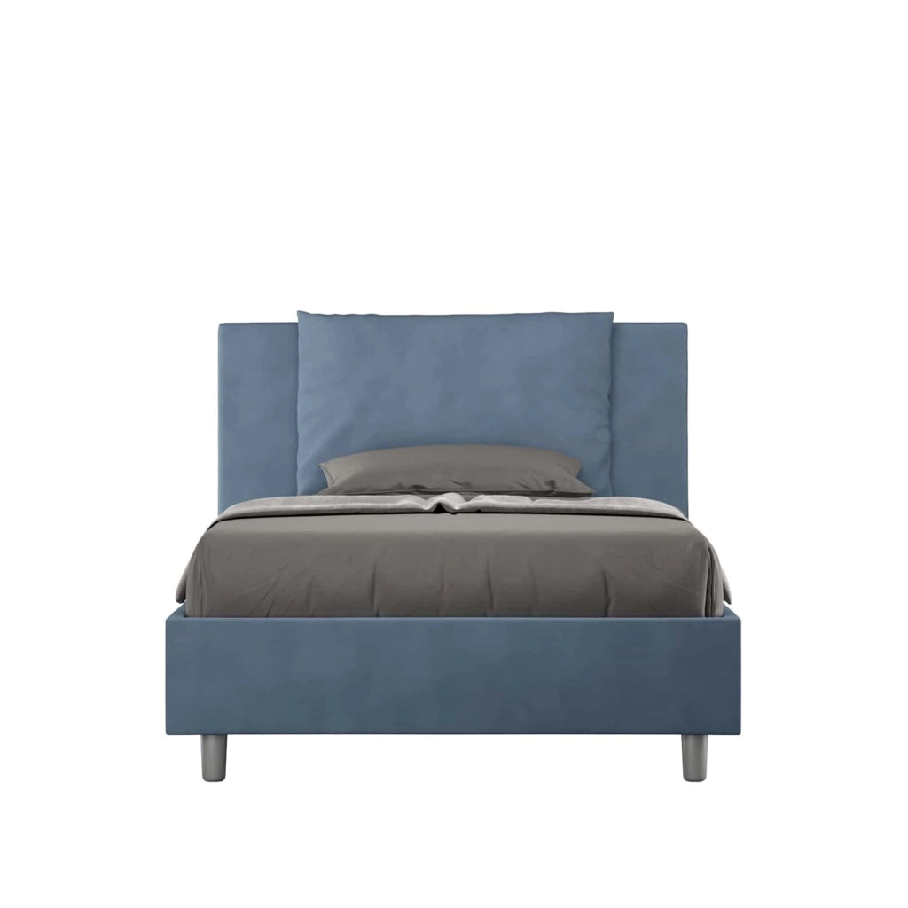 Letto una Piazza e Mezza Imbottito in Microfibra 120x200 Senza Rete Antea Blu