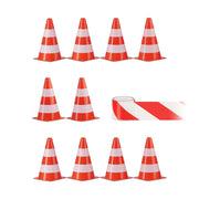 Set di 10 coni di segnalazione impilabili arancioni per delimitazioni sportive interno esterno in plastica arancione 13_0014743