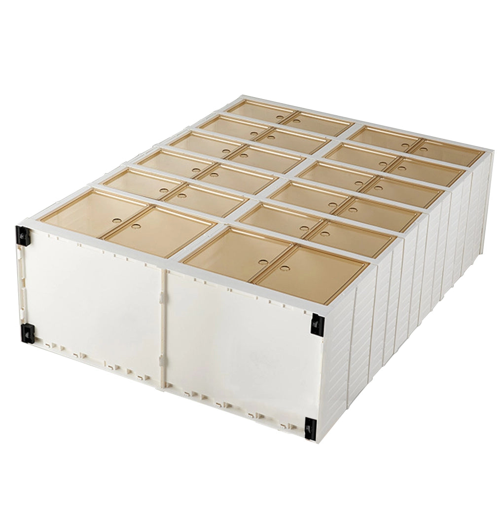 Scarpiera pieghevole in PP a 6 livelli con porta magnetica semitrasparente, capacità 24 paia, area per stivali, ruote nascoste, montaggio senza attrezzi