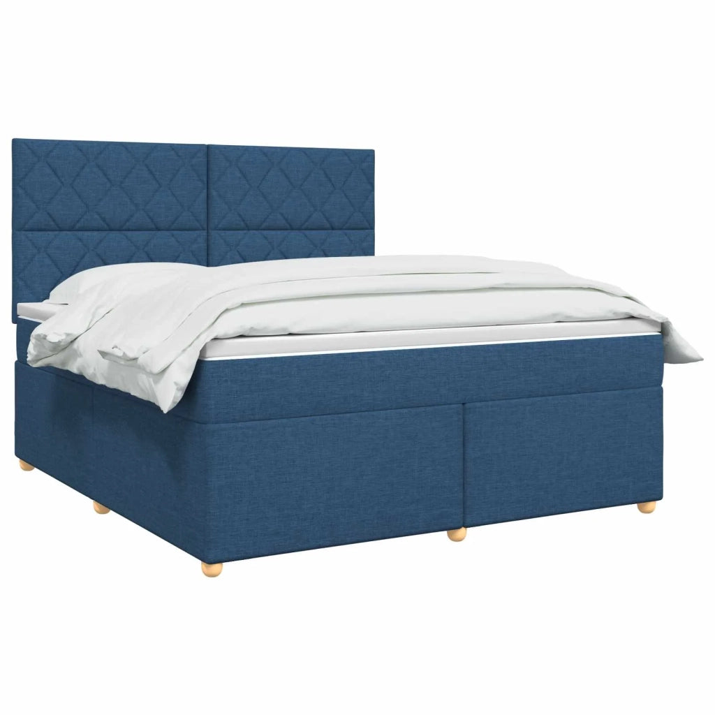 Letto box spring con materasso Blu 160 x 200 cm Tessuto 3455398
