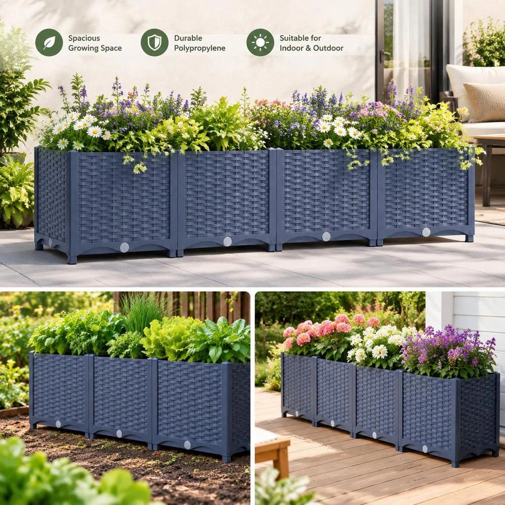 Raised Bed 160x40x38 Cm Polypropylene