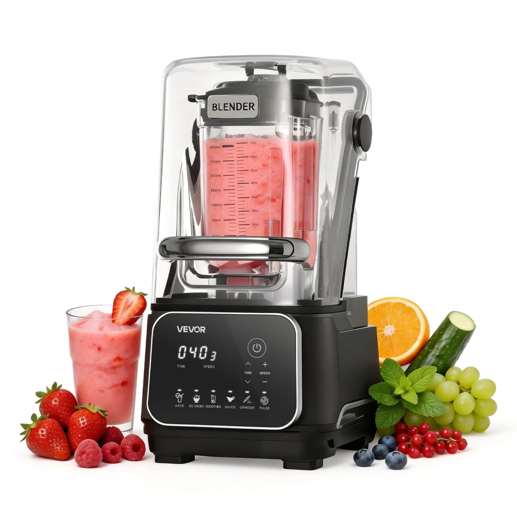 HS-608C Frullatore Elettrico da Tavolo 2 L 2200 W per Frullati e Succhi di Frutta, Multifunzionale e Facile da Pulire, Nero