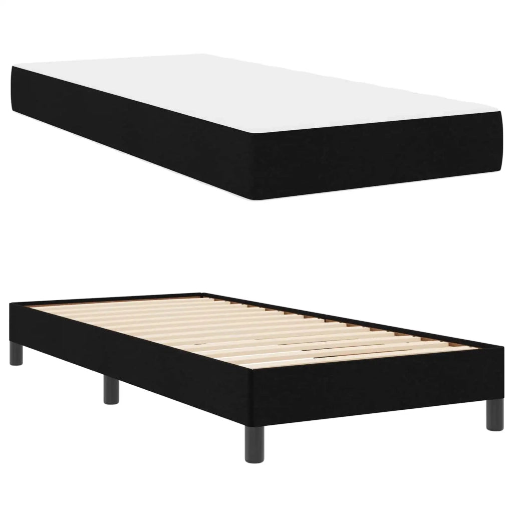 Letto a molle con materasso Nero 80 x 200 cm Tessuto