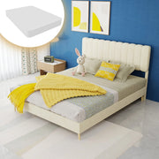 Letto imbottito con testiera e materasso ¨C Minimal ¨C beige 140x200cm
