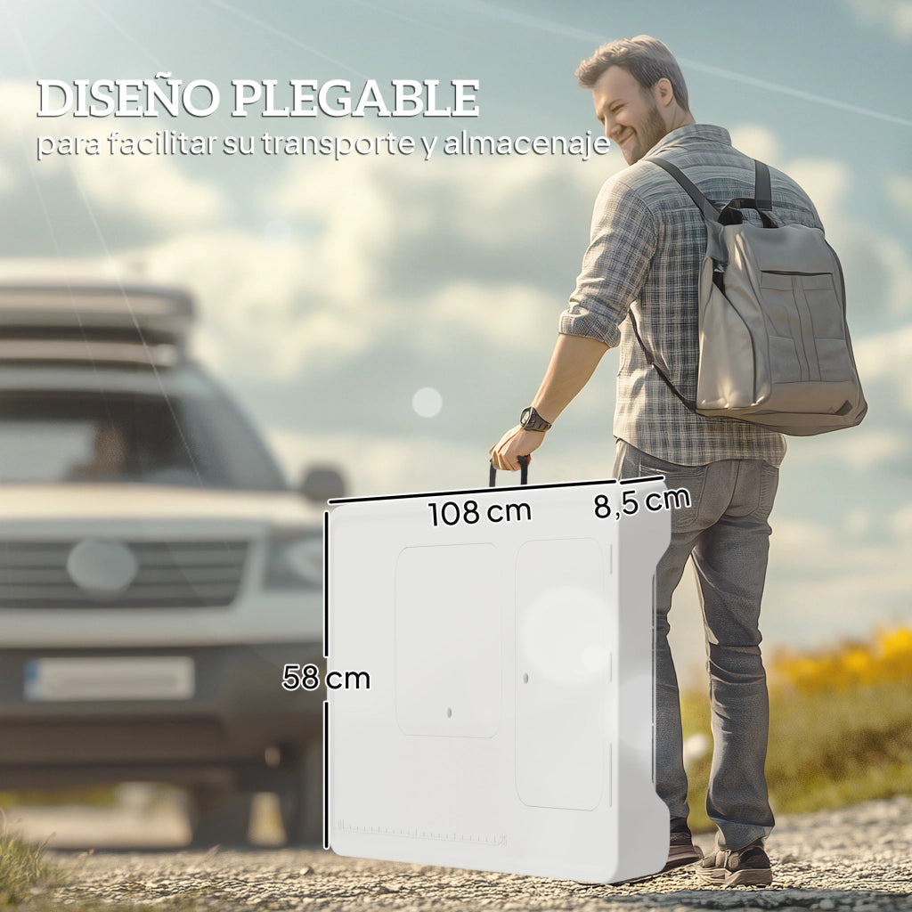 Tavolo Pieghevole da Cucina con Lavabo e Rubinetto ¨C Minimal ¨C Bianco