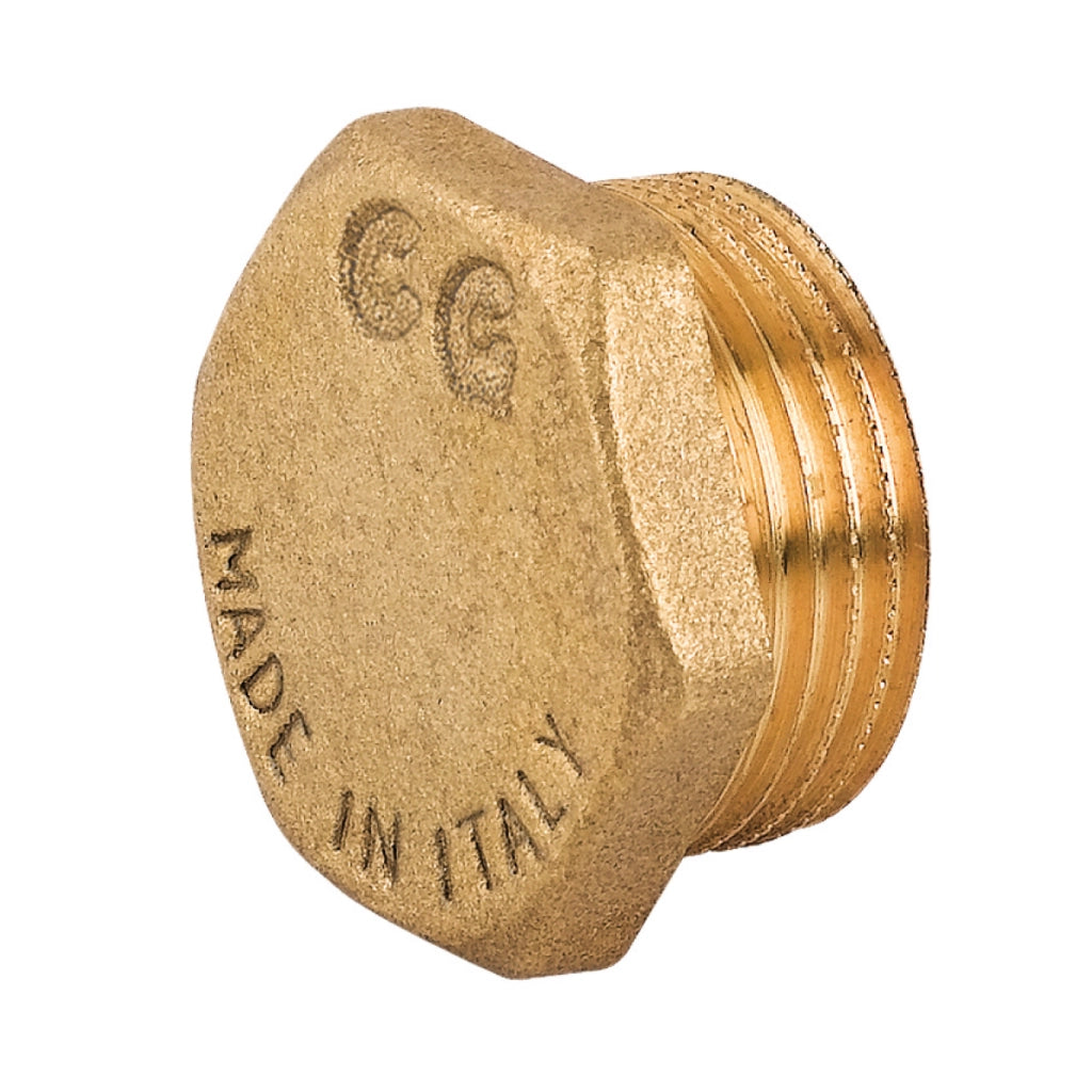TAPPO MASCHIO IN OTTONE GIALLO SERIE 1500 2   TIEMME RACCORDERIE SPA